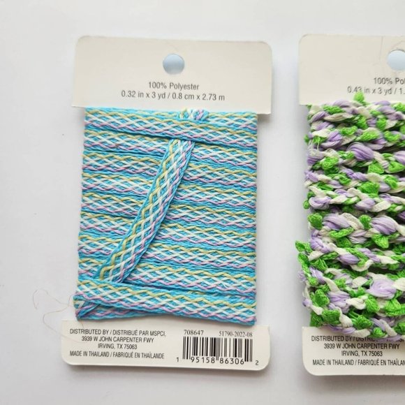 3 Packs Celebrate It Ribbon Trim 3 Yards Each Blue/Green Spring Easter Colors - Picture 6 of 7